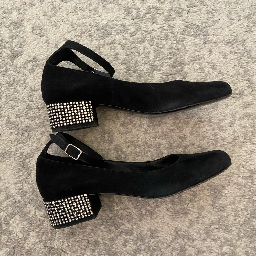 Saint Laurent Suede Crystal Embellishments Pumps